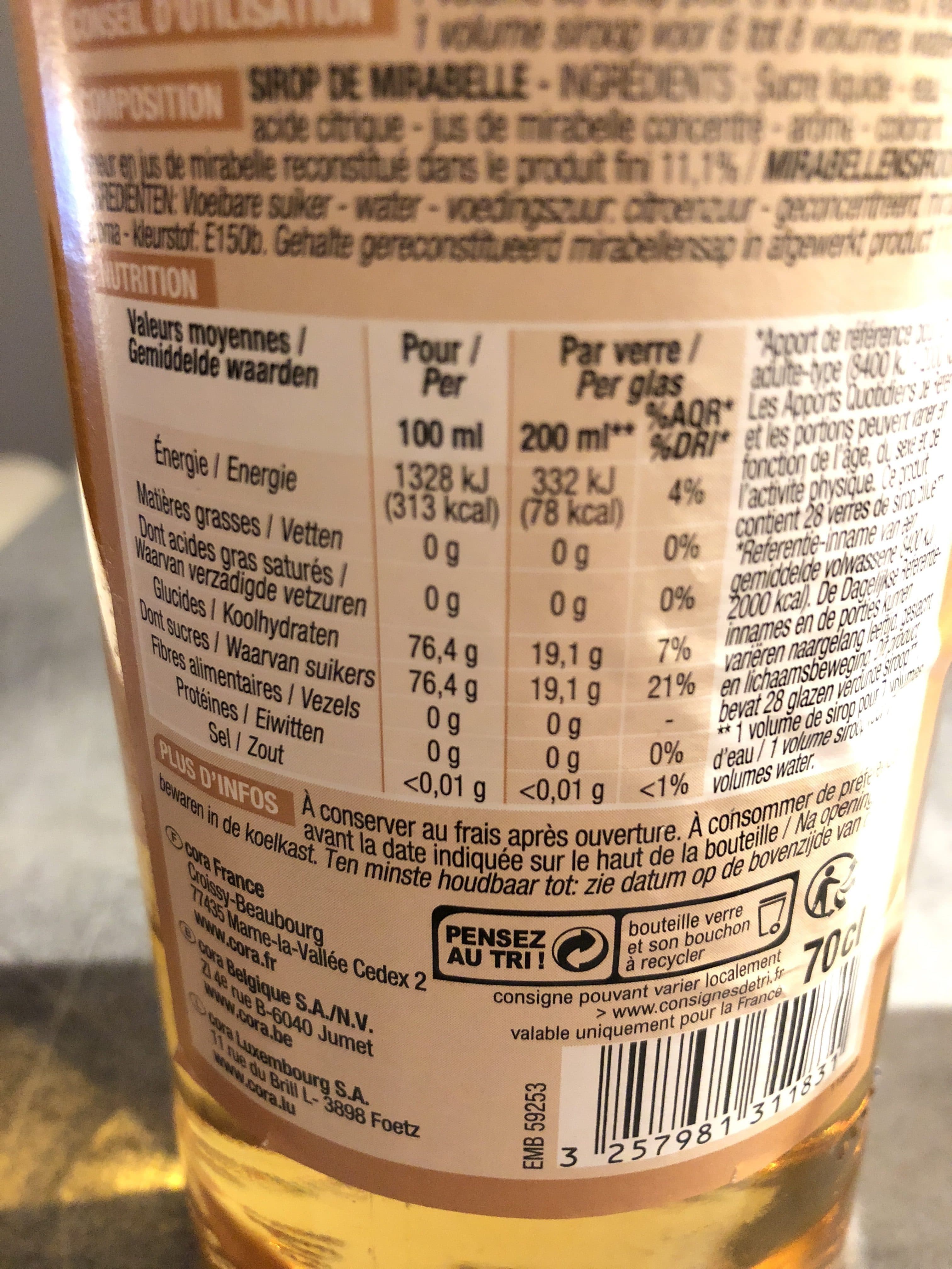 Cora Sirop de mirabrlle packshot