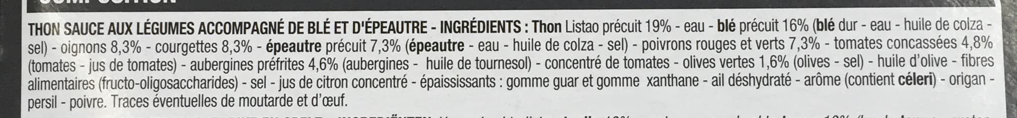 Cora Thon à la provençale et son blé packshot