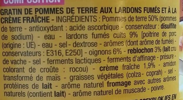 Cora Tartiflette, 800 Grammes, Marque Cora packshot