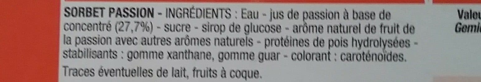 Open Food Facts Sorbet Fruit De La Passion 1 Litre 1 Litre packshot
