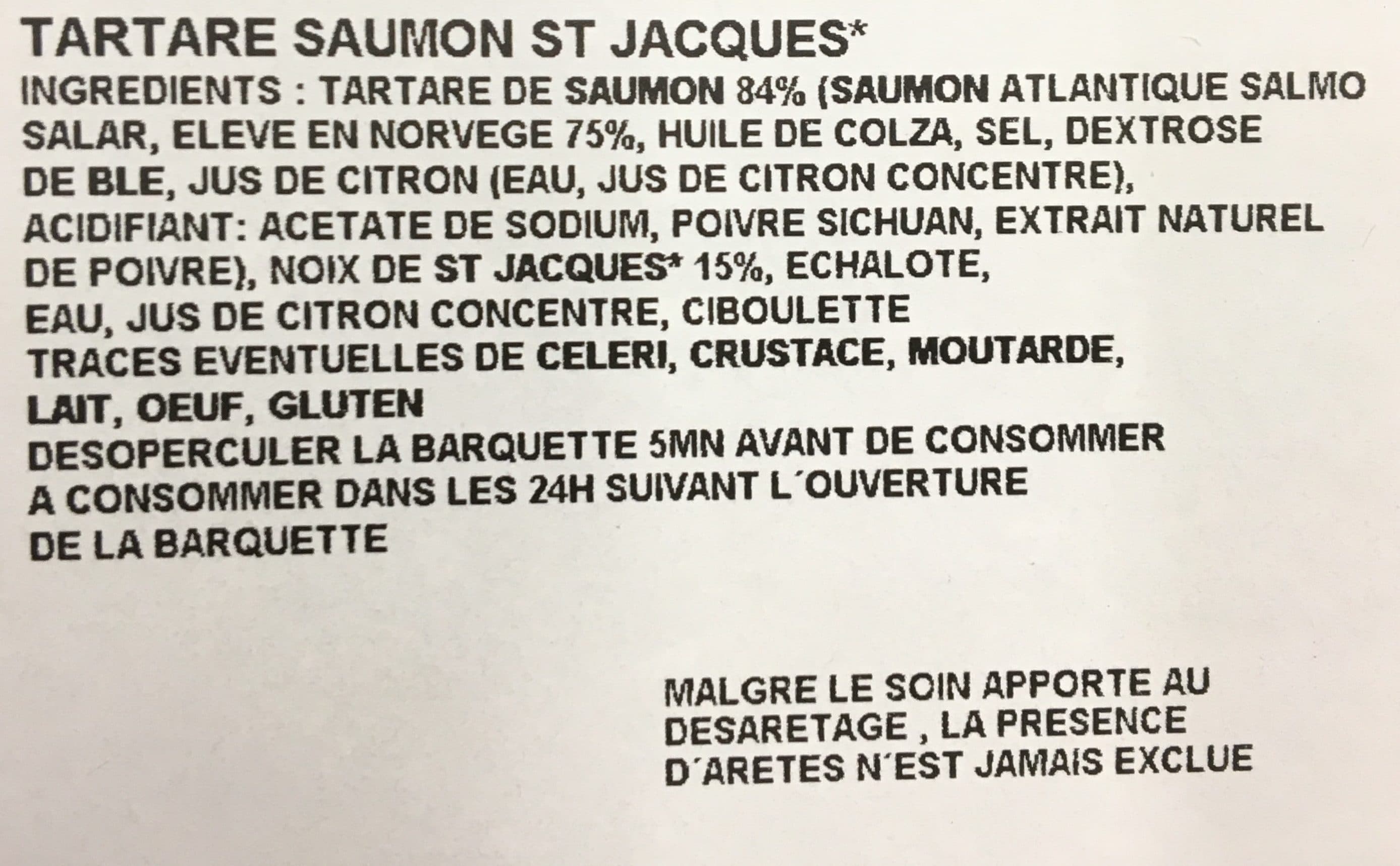 Cora Dégustation Tartare Saumon et Saint Jacques* packshot