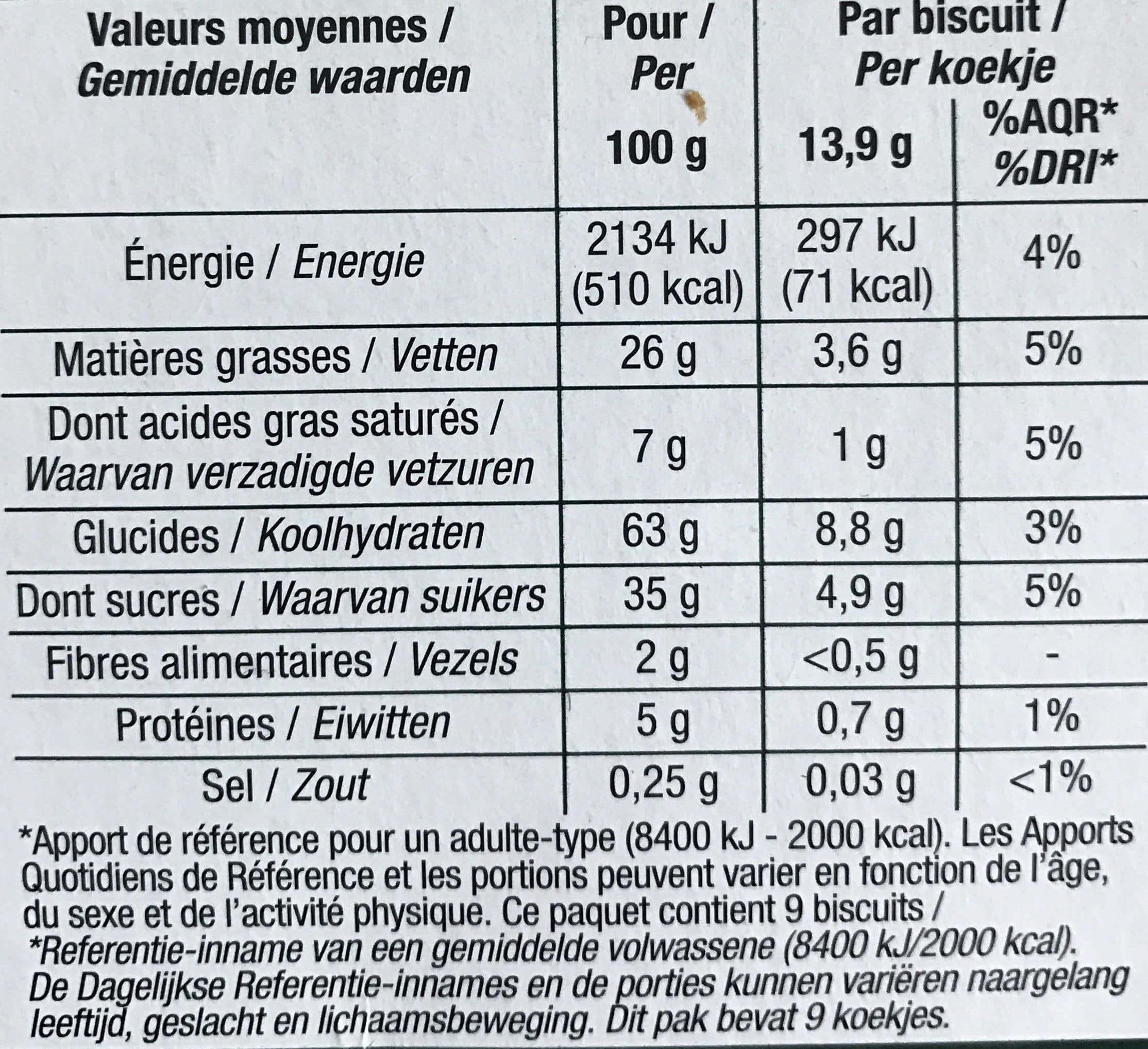 Cora Sablés fourrés noisette packshot
