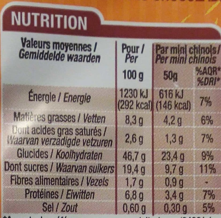 Cora 6 Mini Chinois aux Pépites de Chocolat packshot