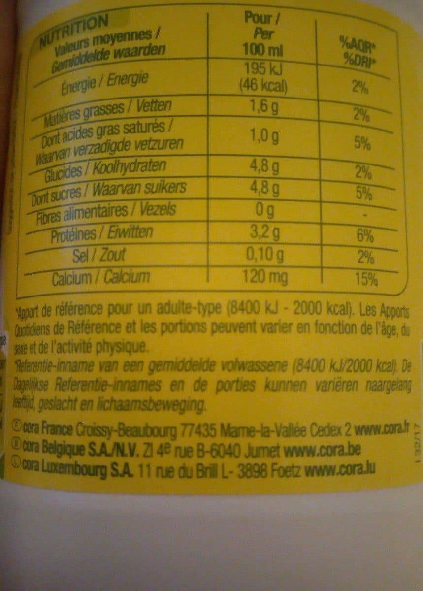 Cora Lait demi écrémé Nature Bio packshot