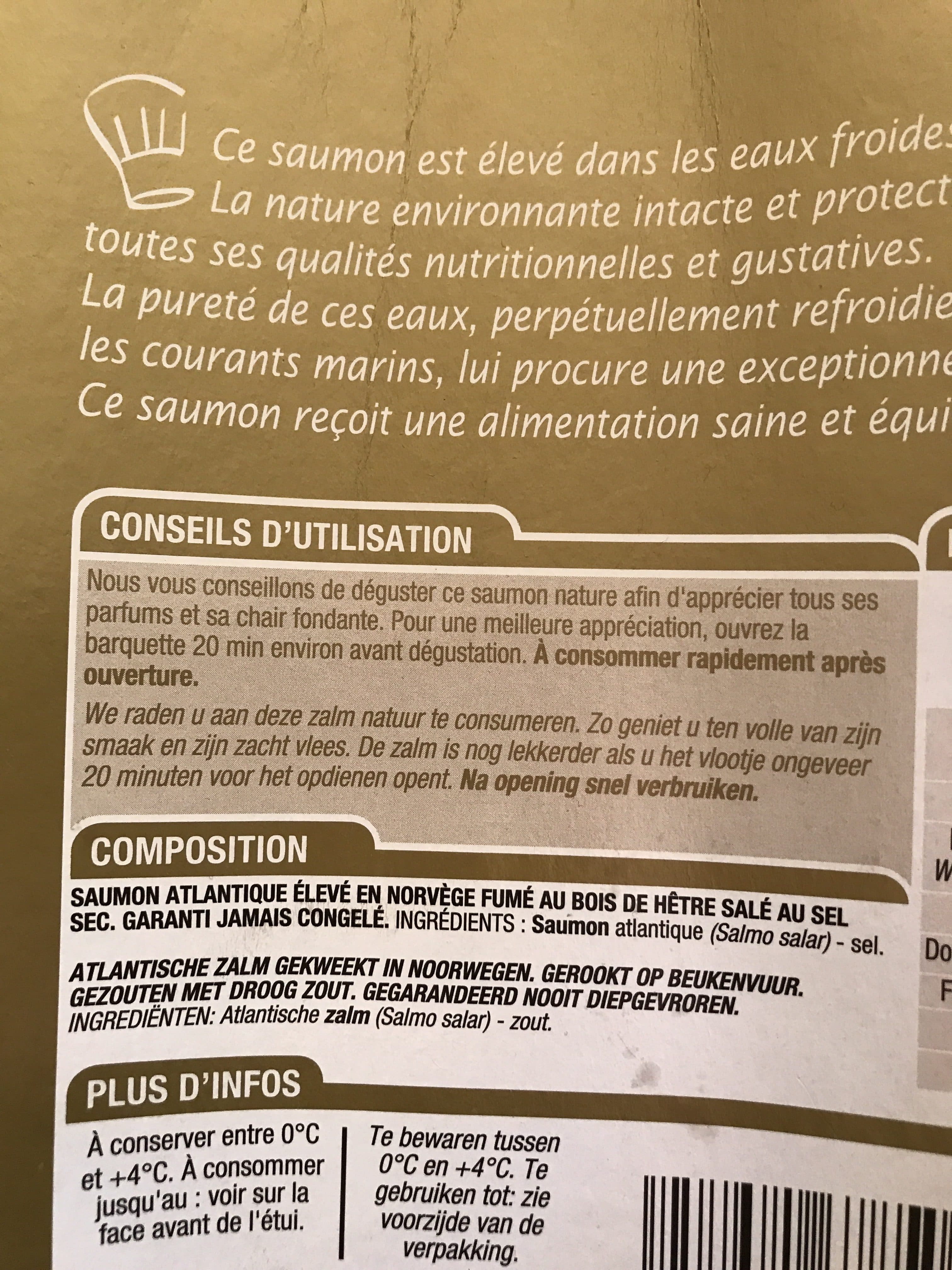 Cora Saumon Atlantique fume origine Norvege 14 tranches packshot