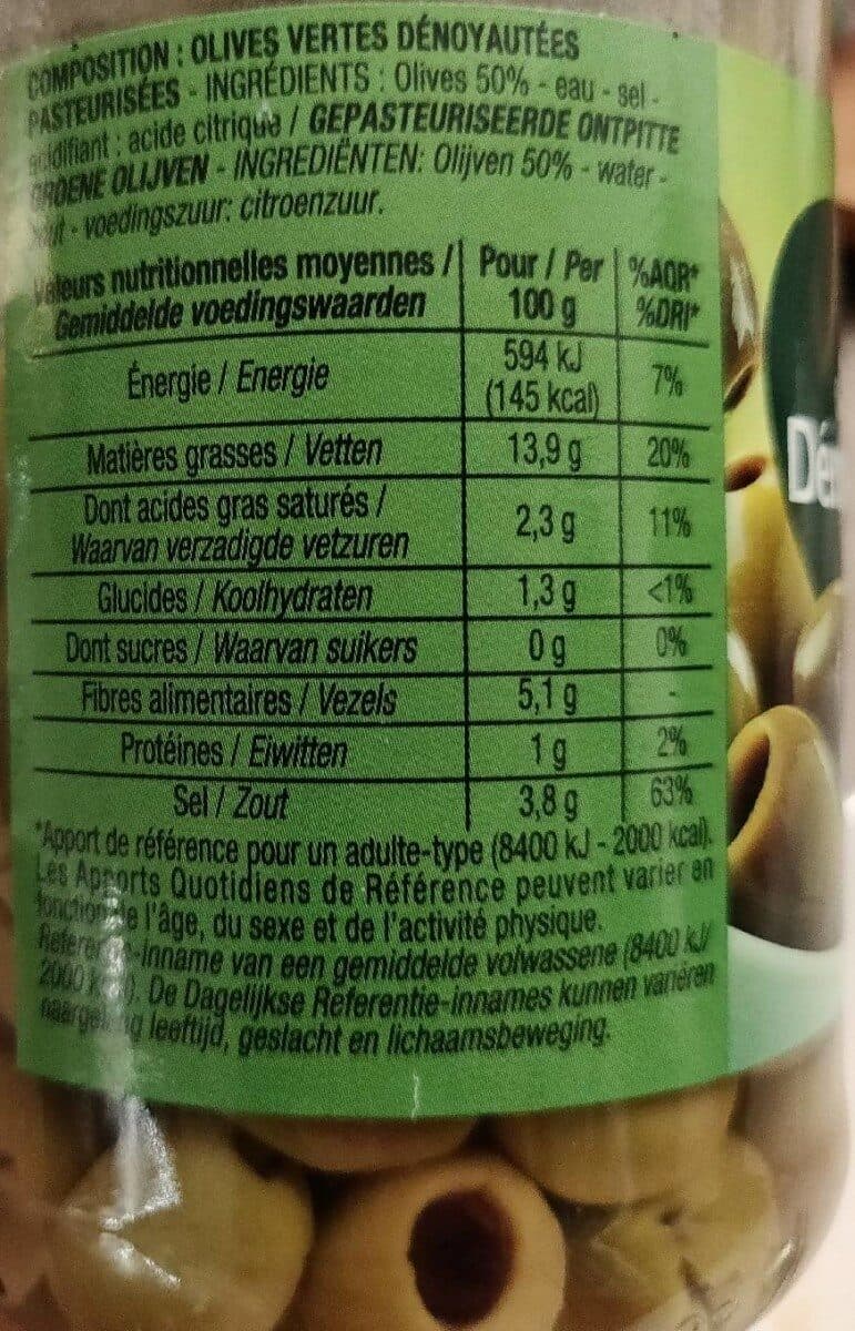 Cora Olives vertes Dénoyautées packshot