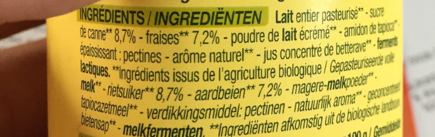Cora Yaourt bio aux fraises, 4x125g packshot