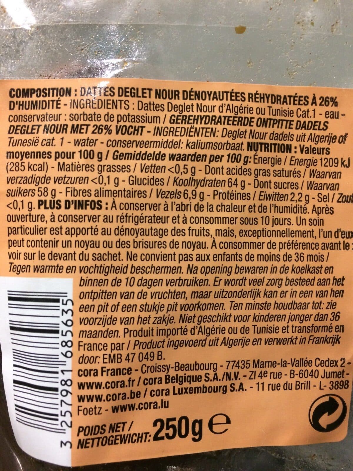 Cora Dattes Dénoyautées Moelleuse packshot