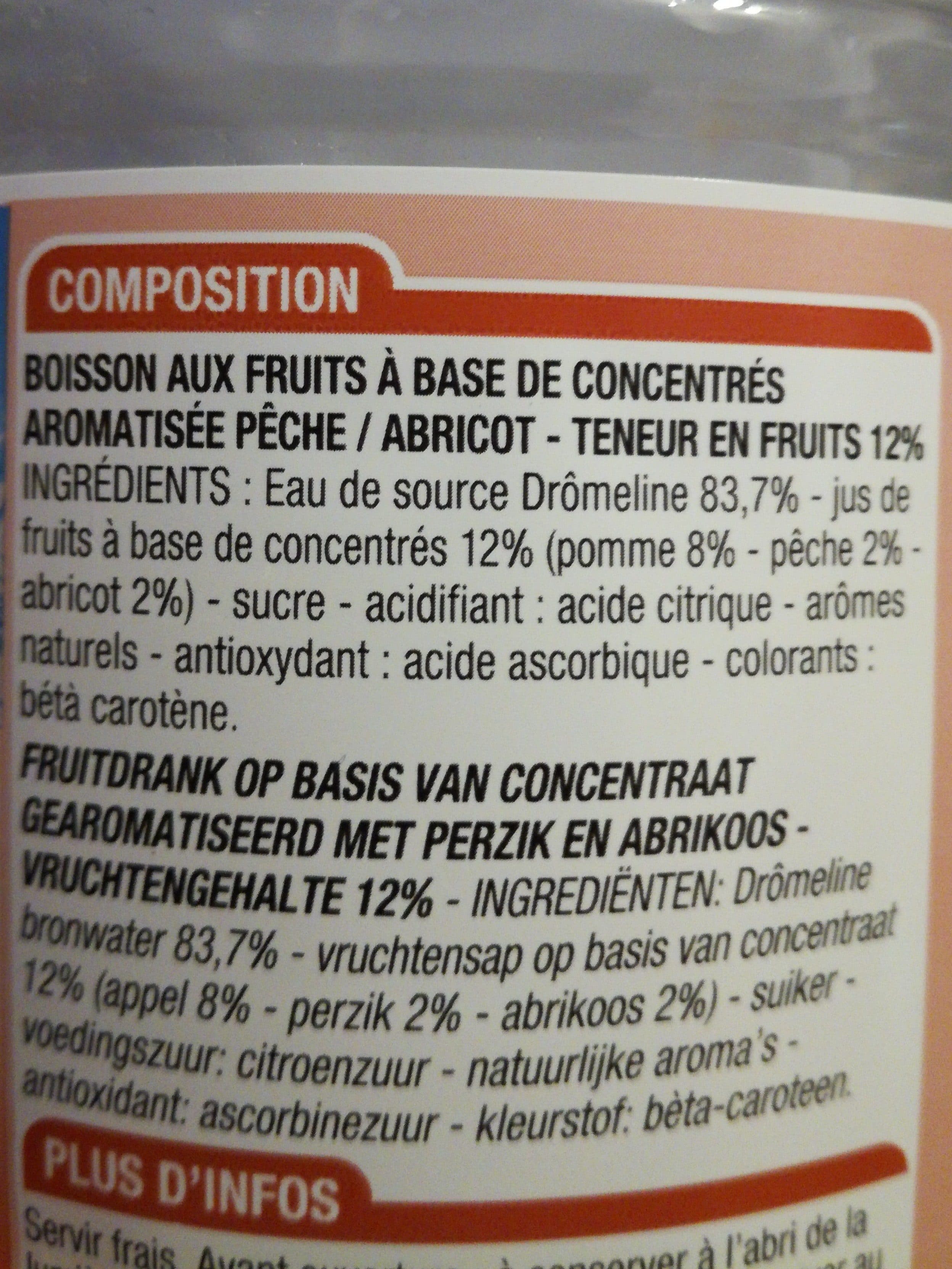 Cora Boisson aux fruits pèche abricot packshot