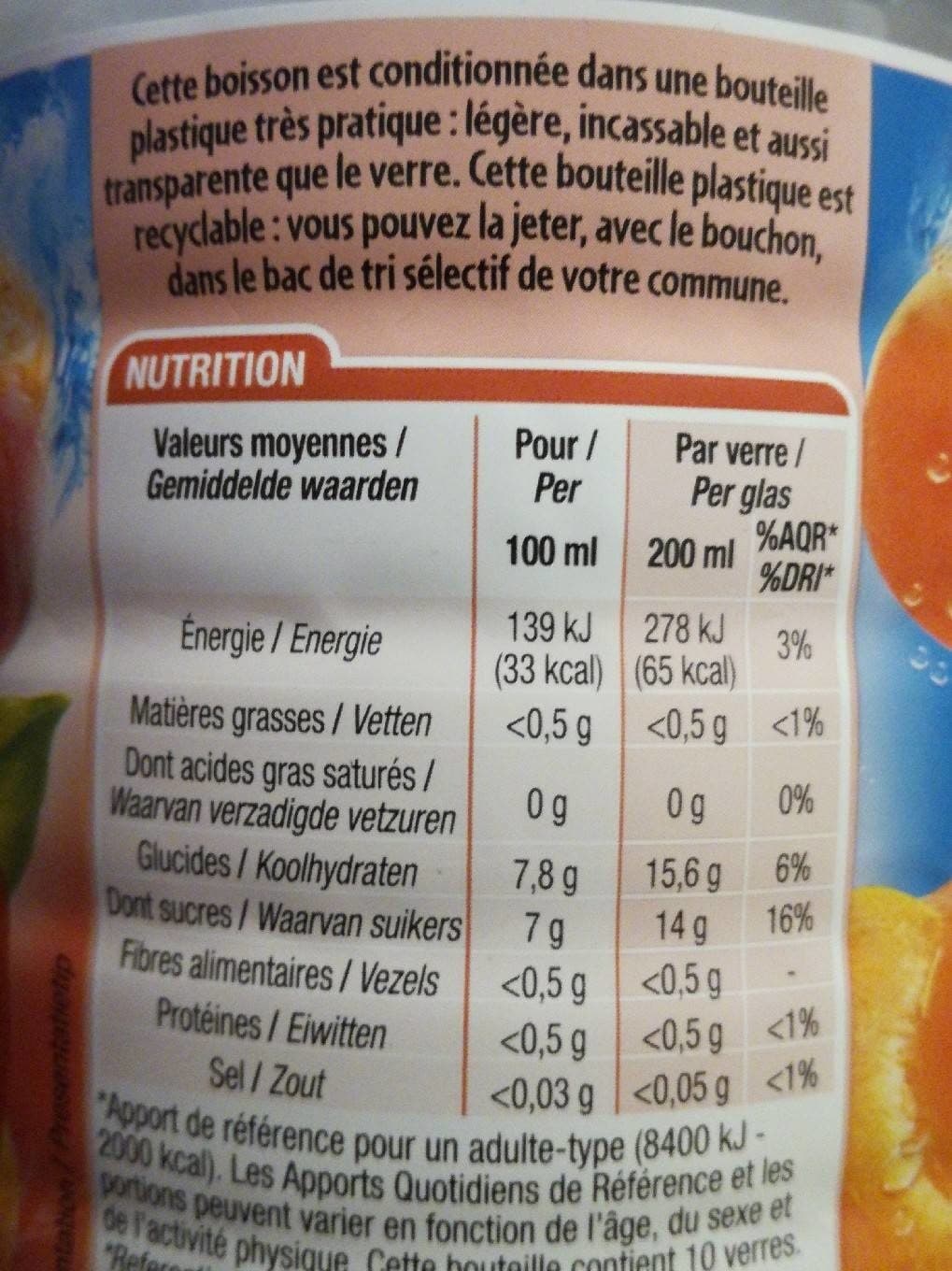 Cora Boisson aux fruits pèche abricot packshot