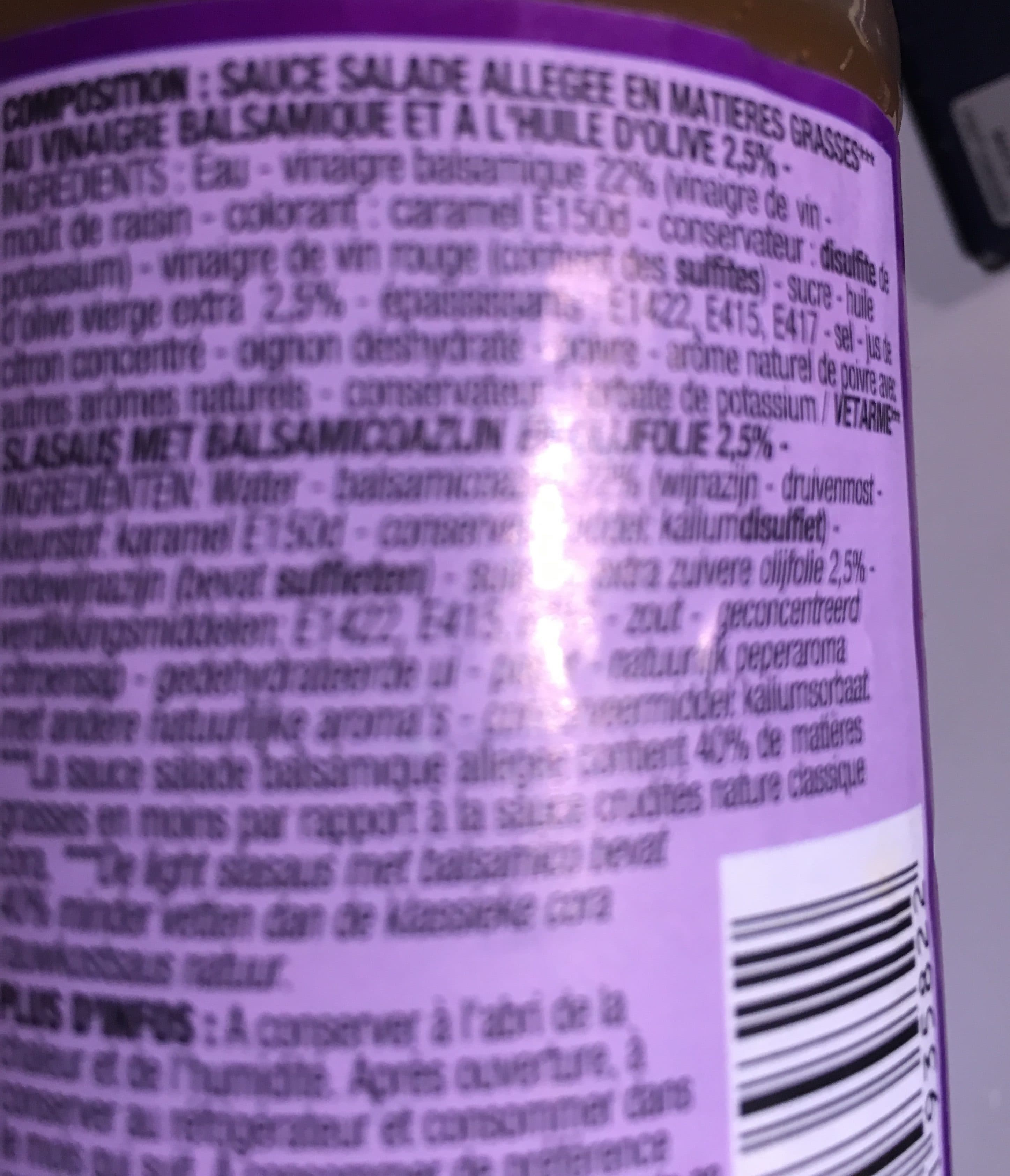 Cora Sauce Salade Vinaigre Balsamique et Huile d’Olive 2,5% packshot