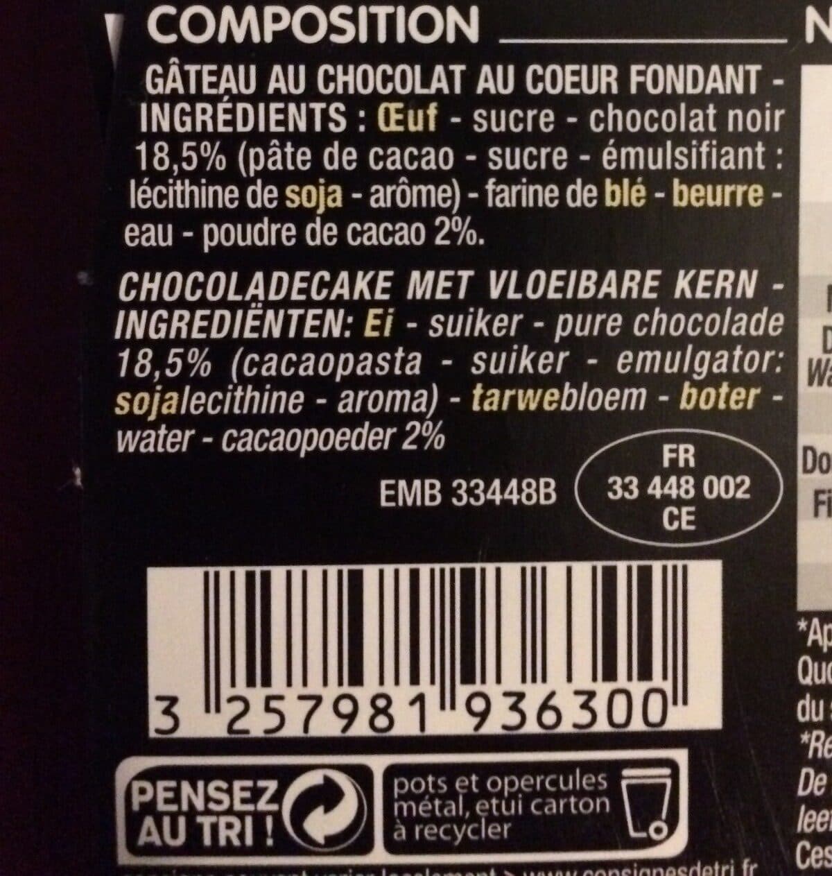 Cora Fondant chocolat packshot