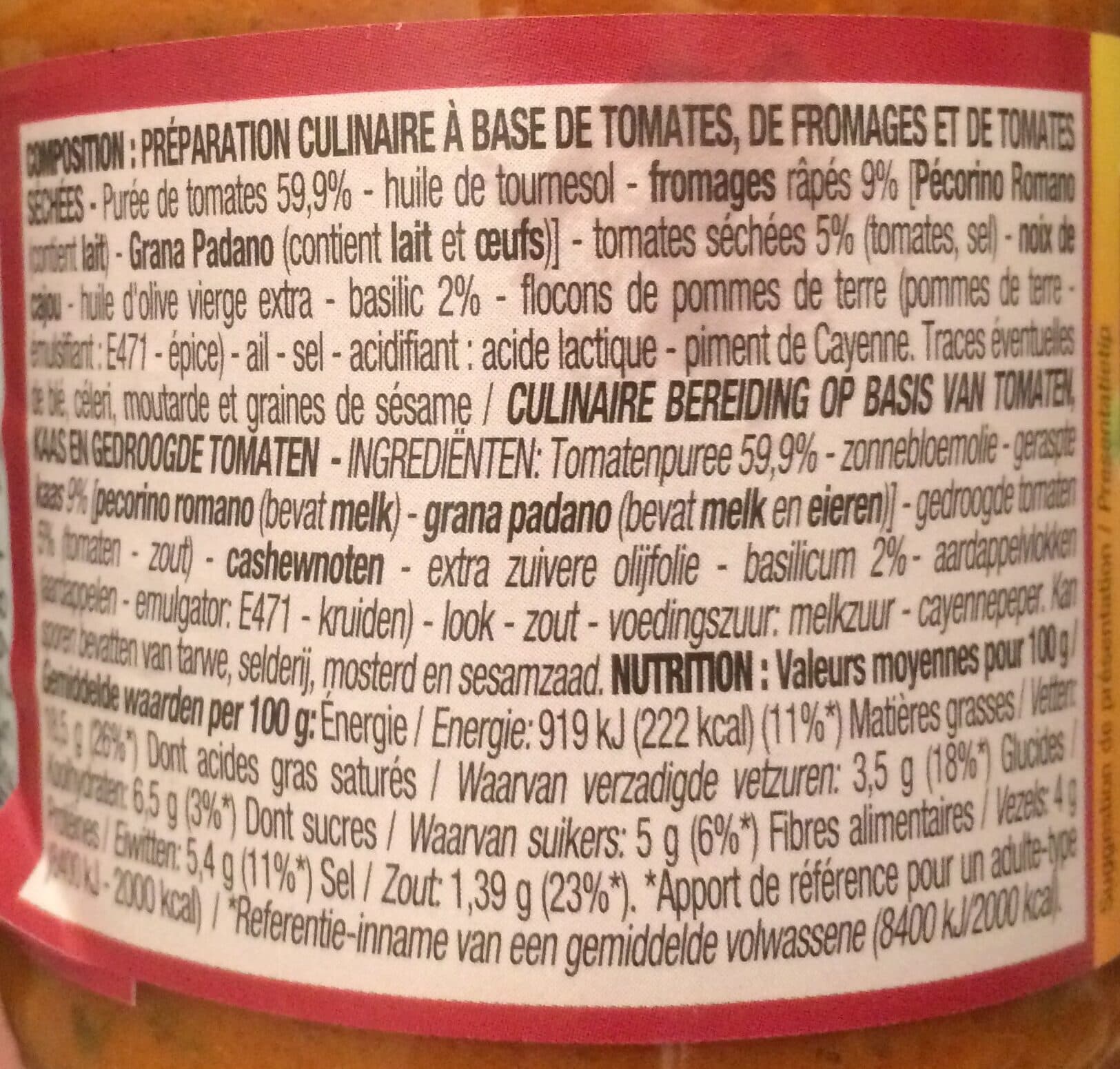 Cora Pesto Rosse Aux Tomates Sches packshot