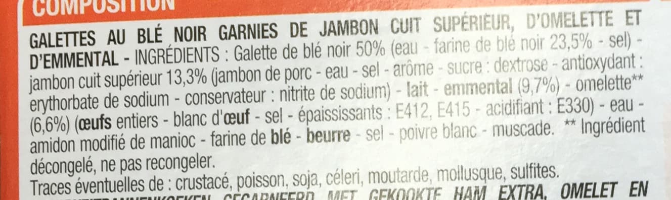 Cora Galettes de blé noir jambon œuf fromage packshot