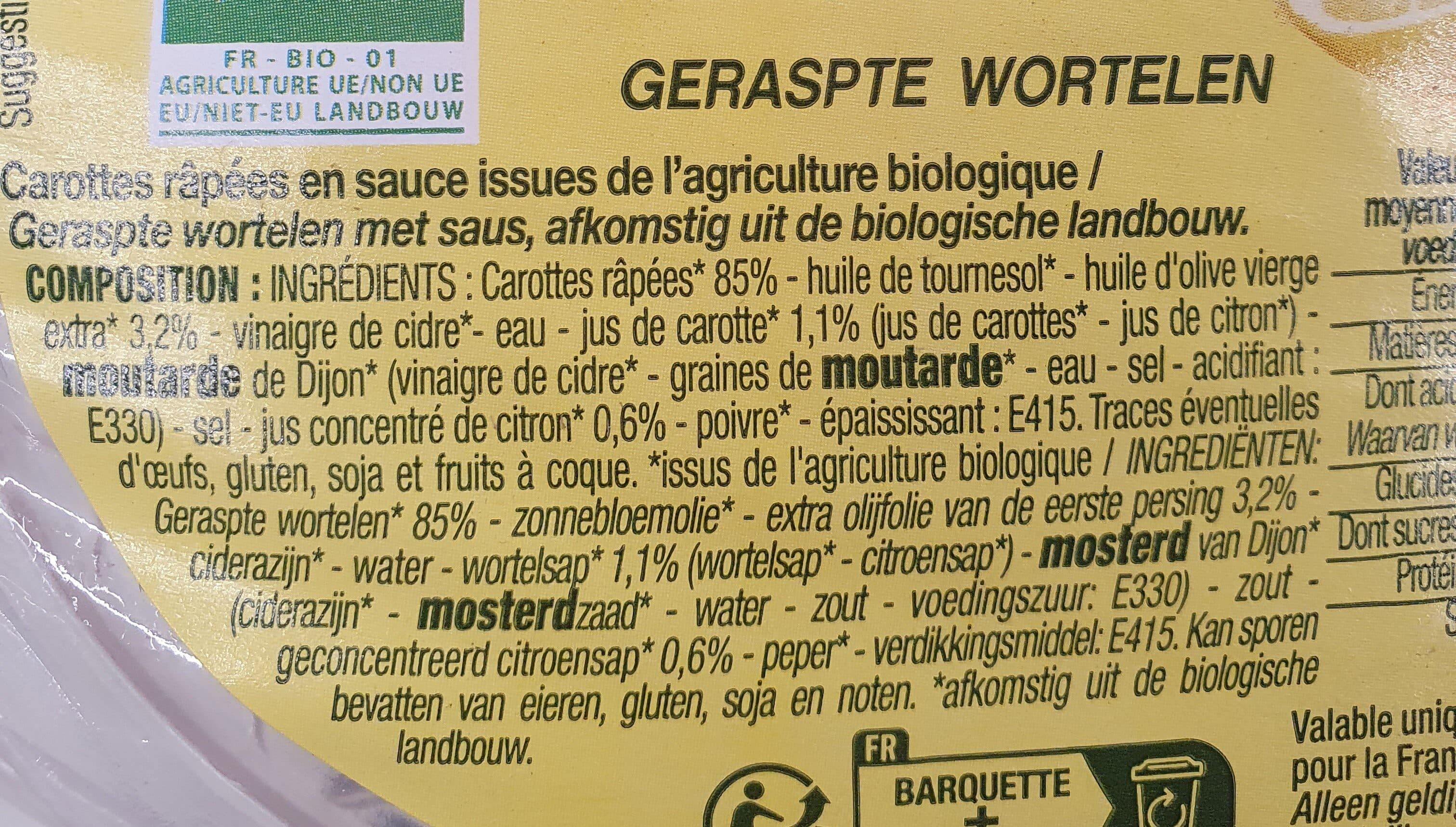 Leader Price Carottes Râpées Bio packshot