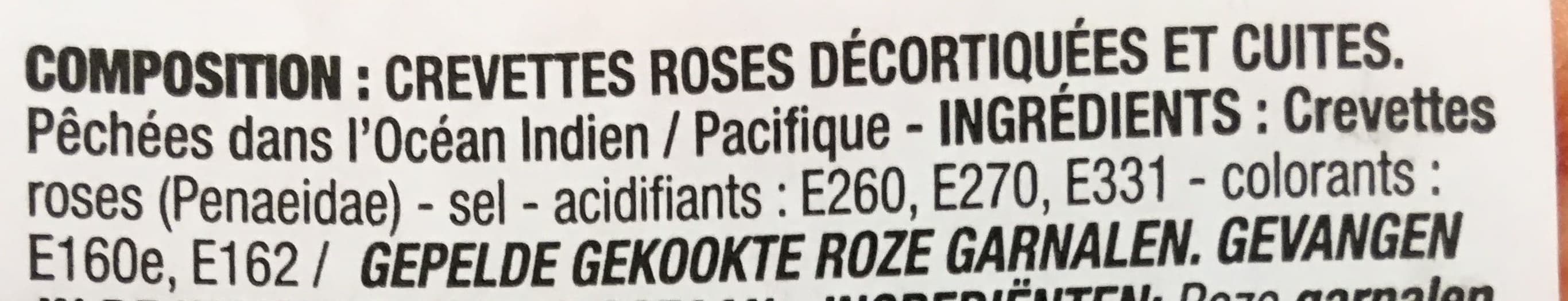 Cora Crevettes roses cuites & décortiquées packshot
