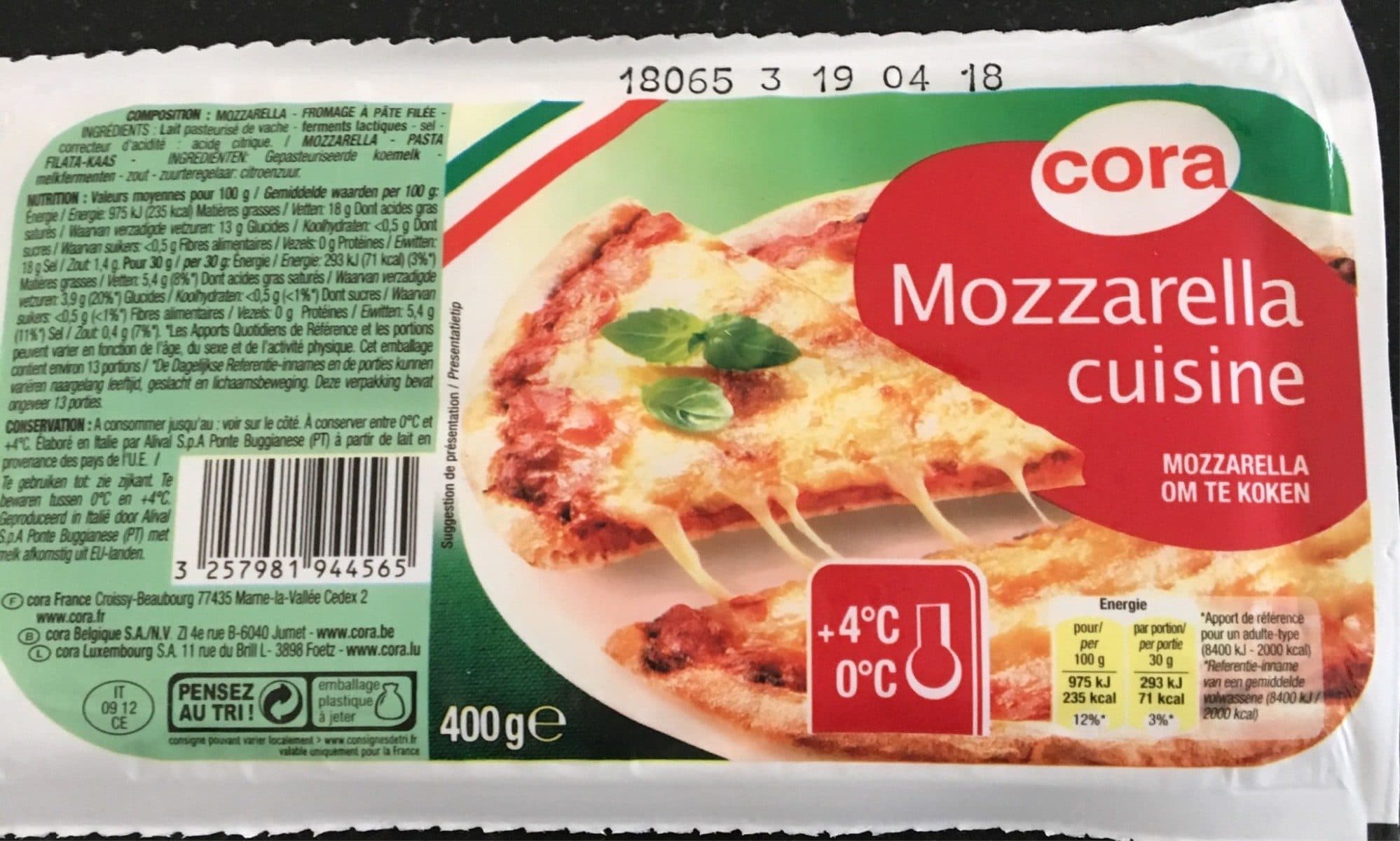 Cora Mozarella cuisine packshot