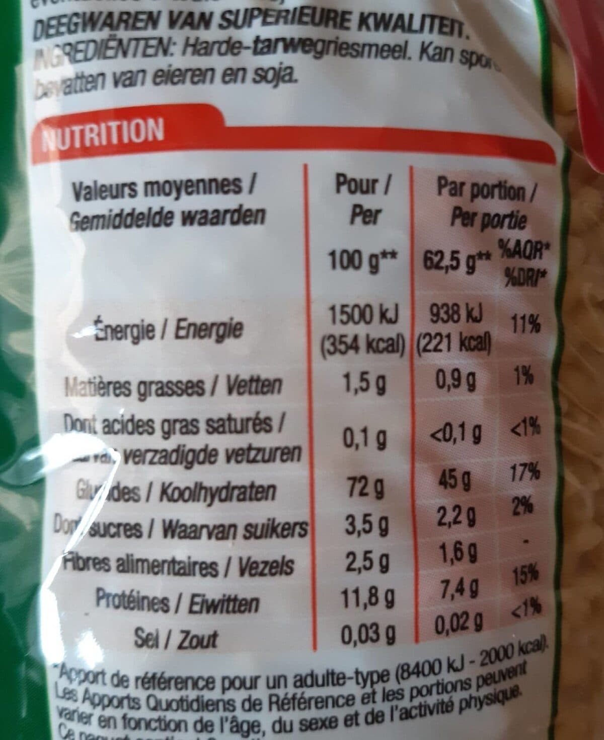 Cora Coquillette Cuisson Rapide En 3 Min packshot