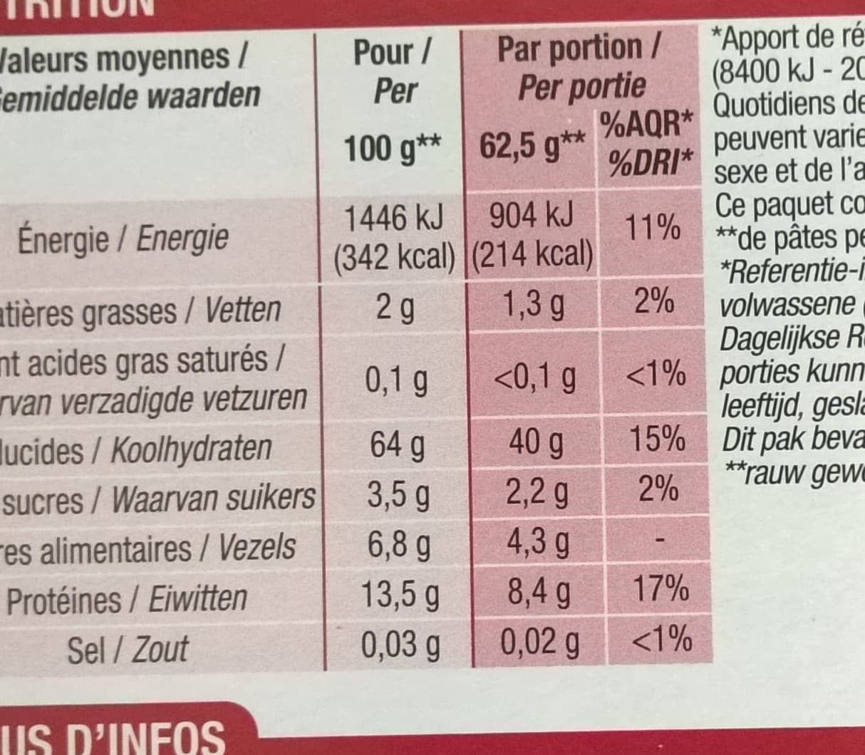 Cora Coquillettes blé complet packshot