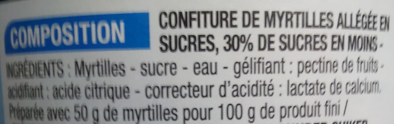 Cora Confiture allégée Myrtille packshot