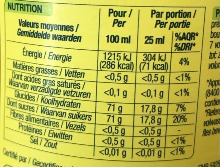 Nature bio Sirop de citron Bio packshot