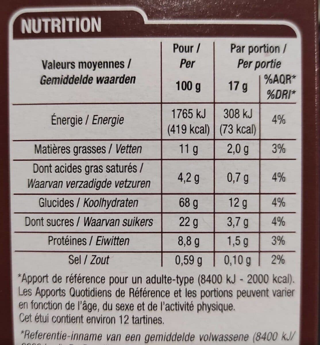 Cora Tartines Craquantes Fourrés Chocolat packshot