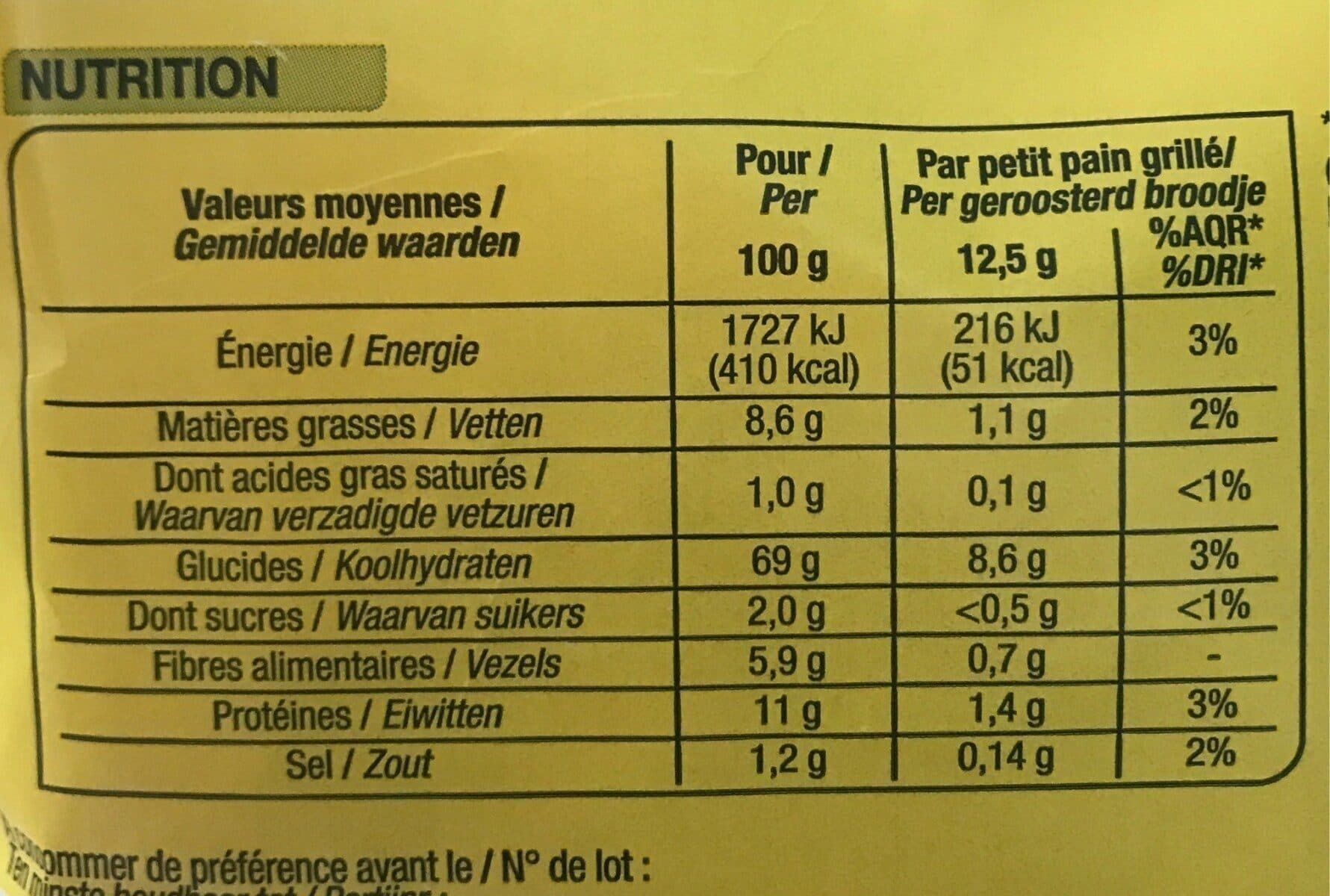 Nature Bio Nature bio petits pains grillés packshot