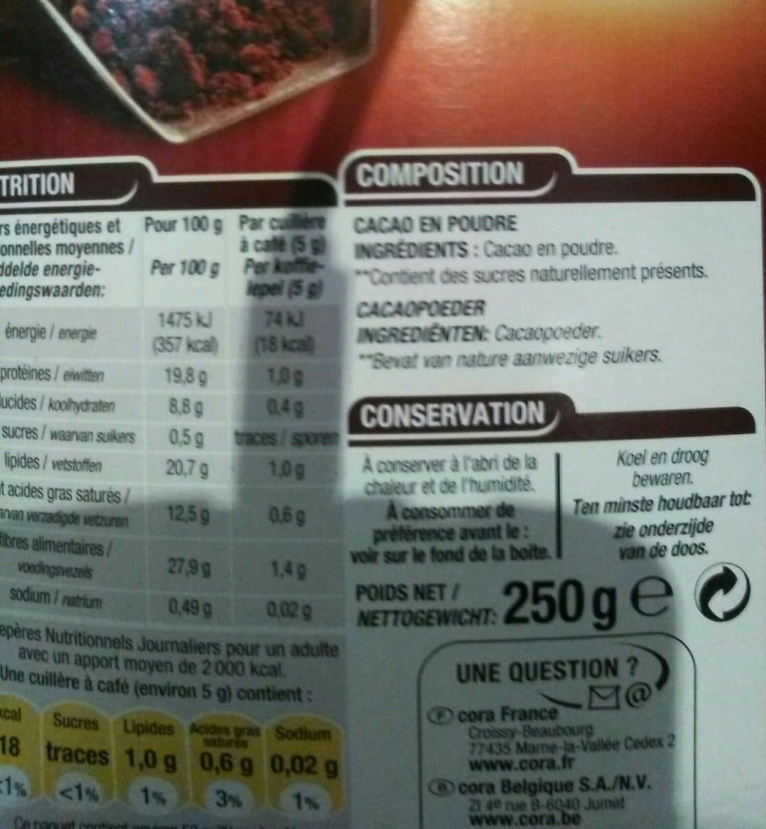Cora 100% Cacao packshot