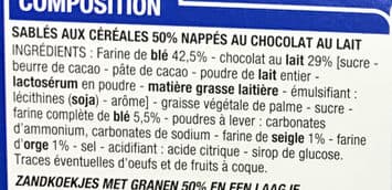 Cora Sablés Céréales chocolat lait packshot