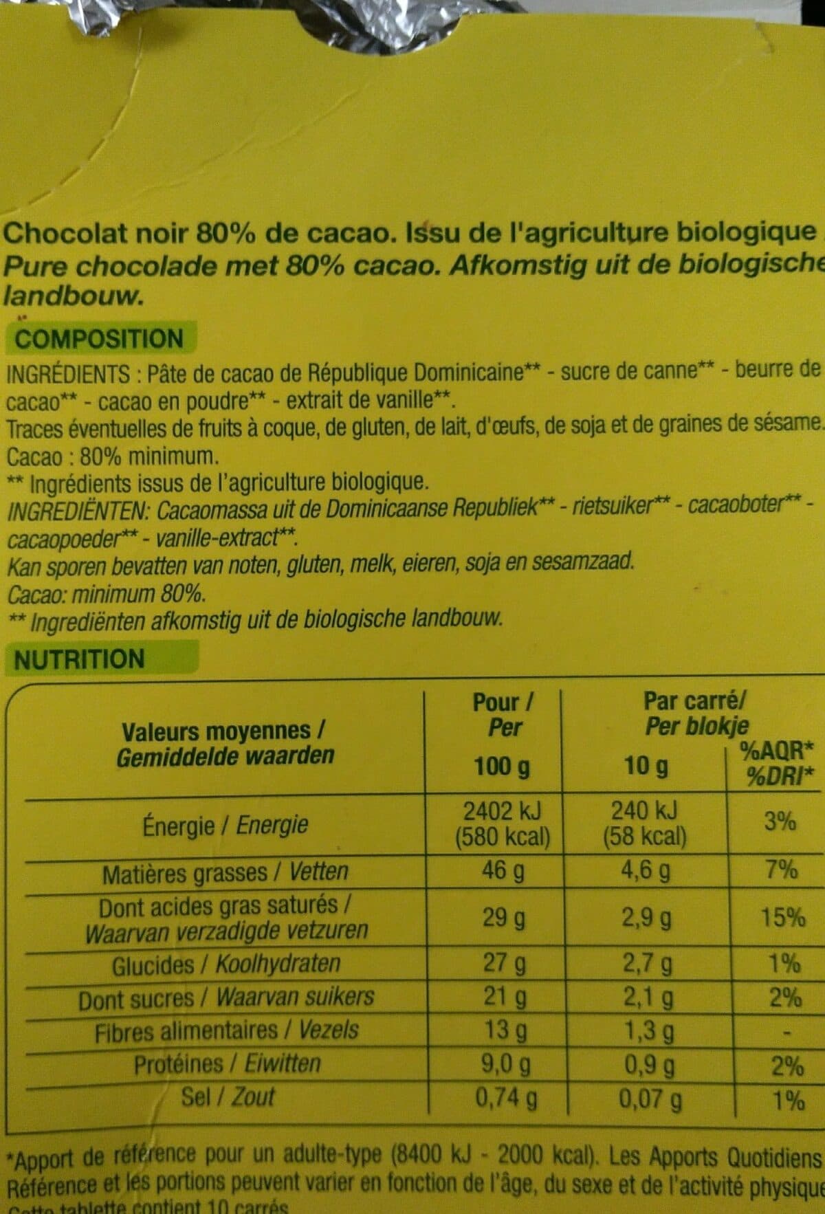 Nature BIO Noir Dégustation packshot