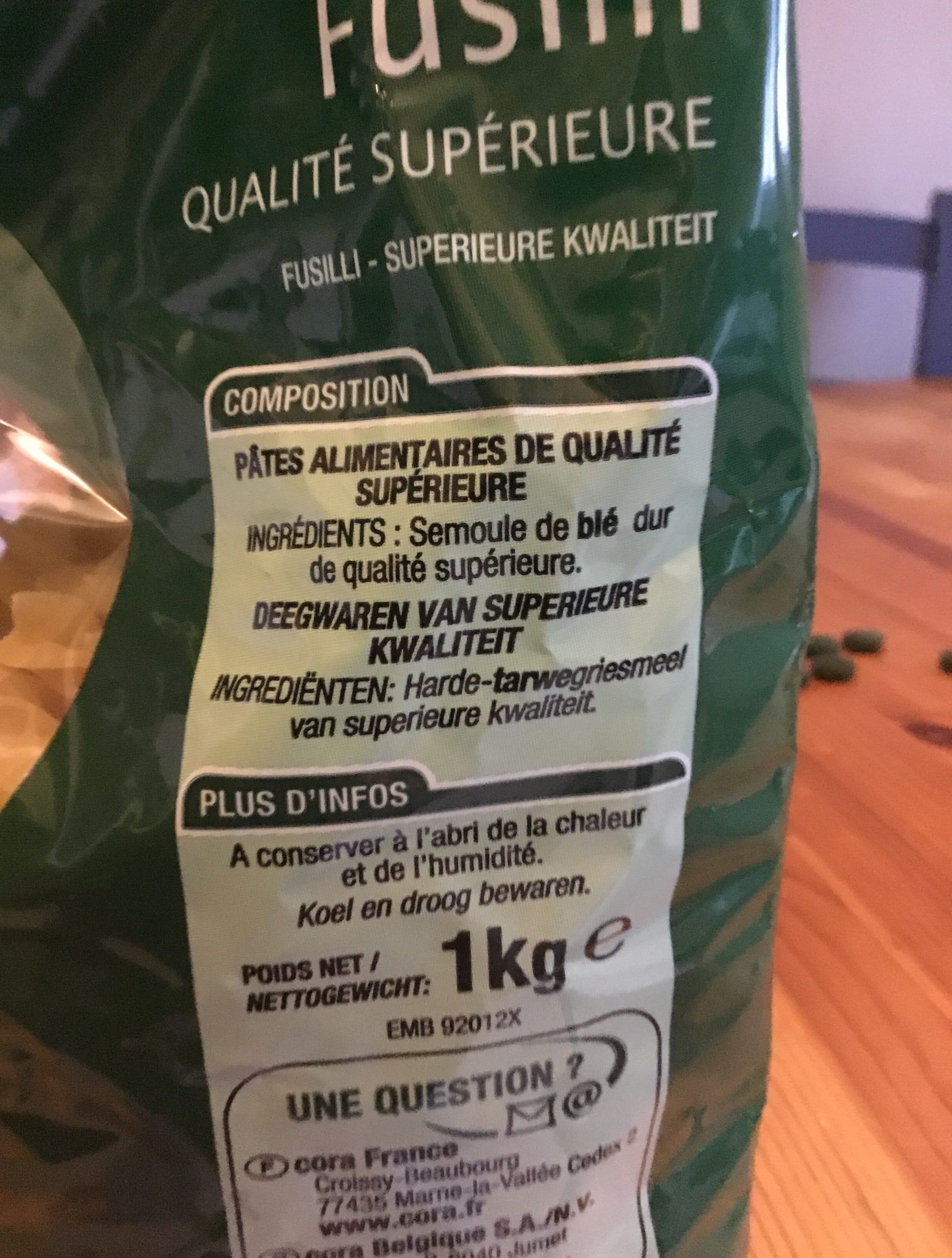 Cora Fusilli qualite superieure packshot