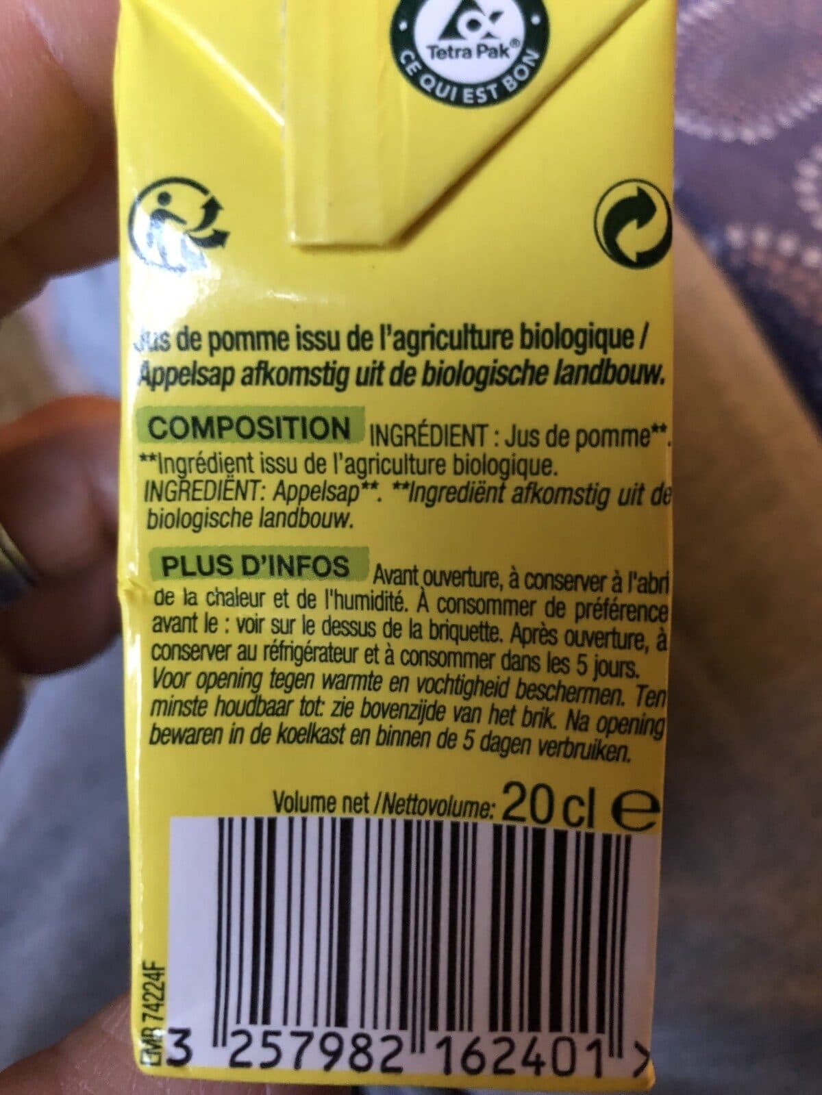 Nature Bio Pur jus de pomme packshot