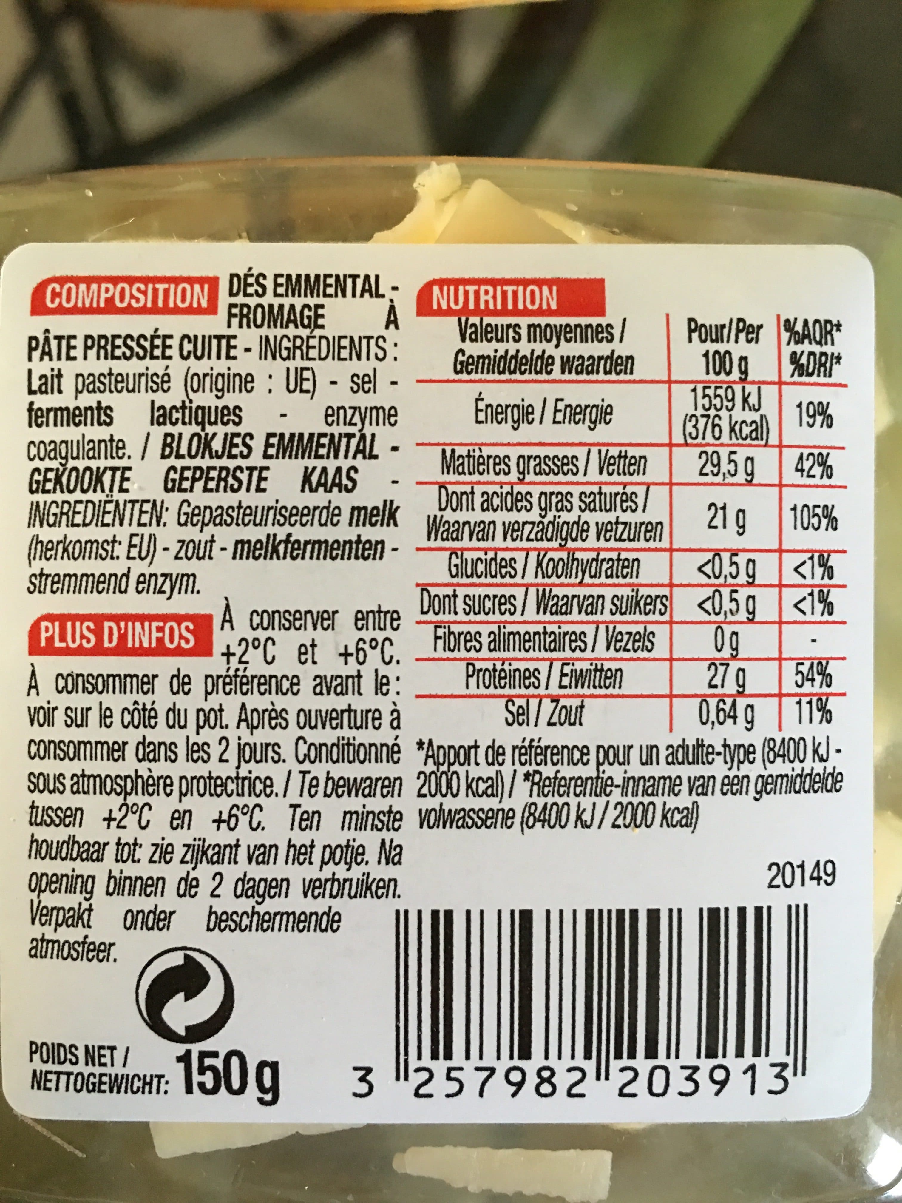 Cora Dès emmental, 150g packshot