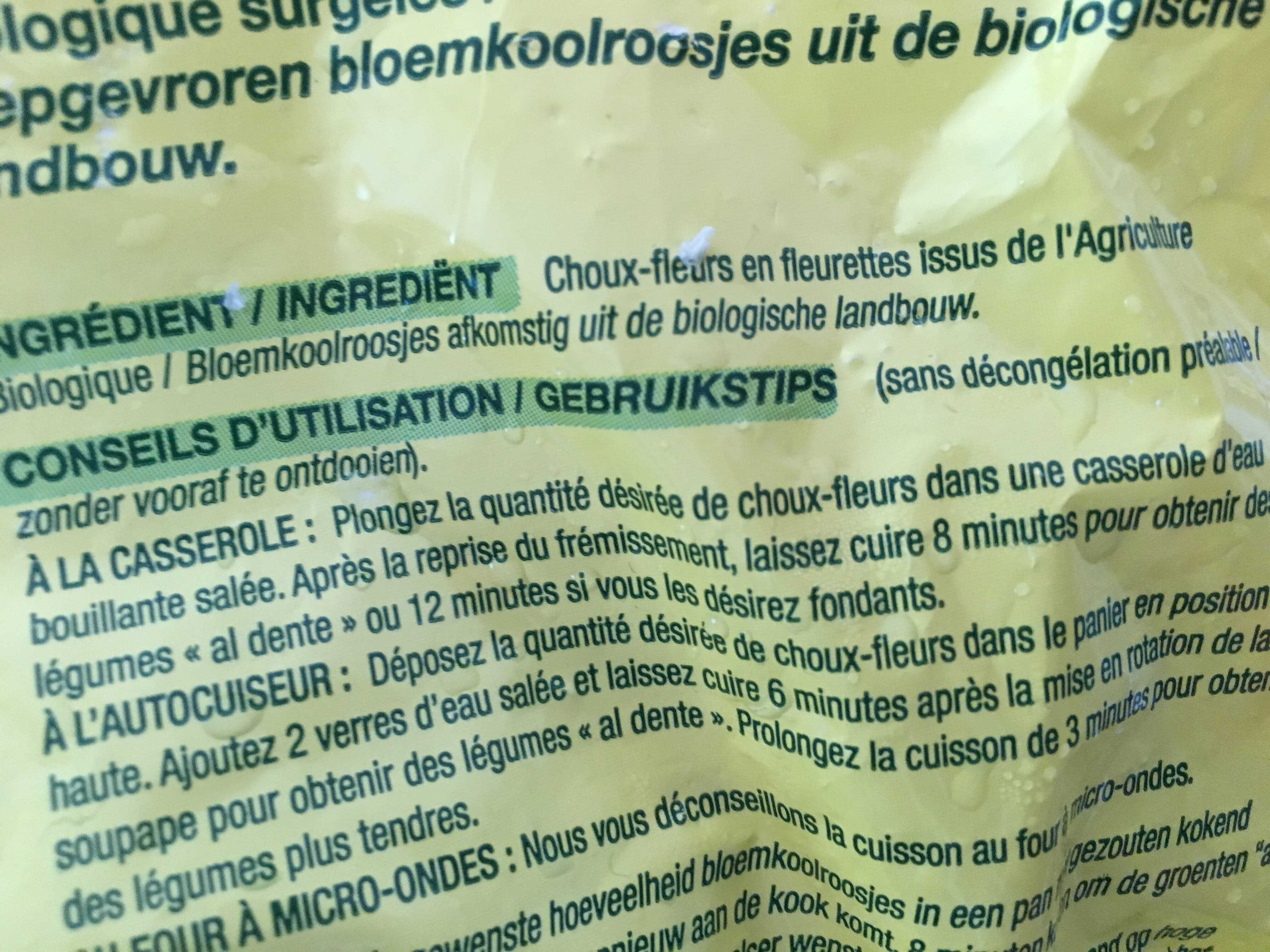 Cora Choux Fleurs En Fleurettes, Bio, 600 Grammes, Marque Cora packshot