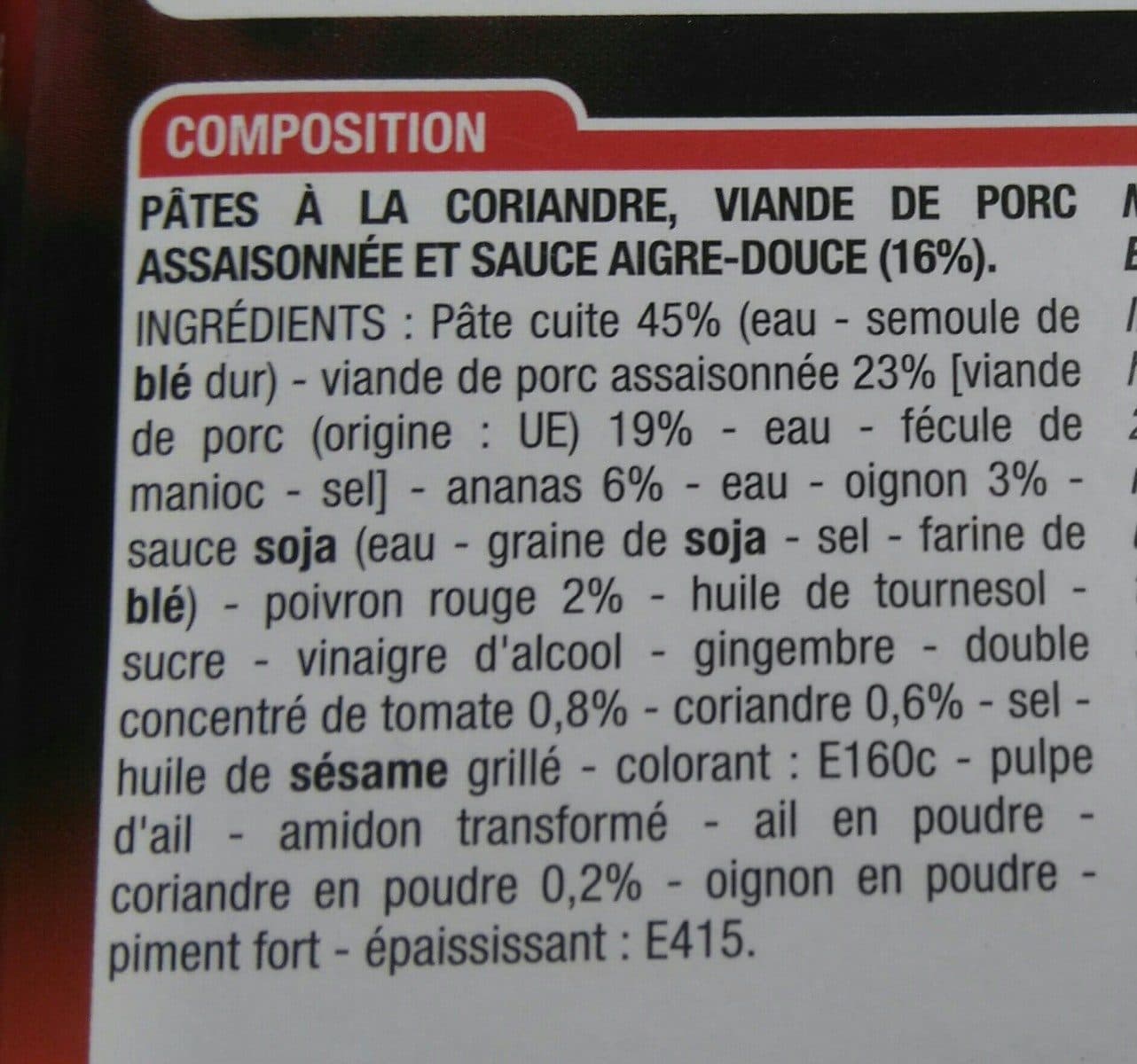 Cora Porc Sauce Aigre Douce packshot