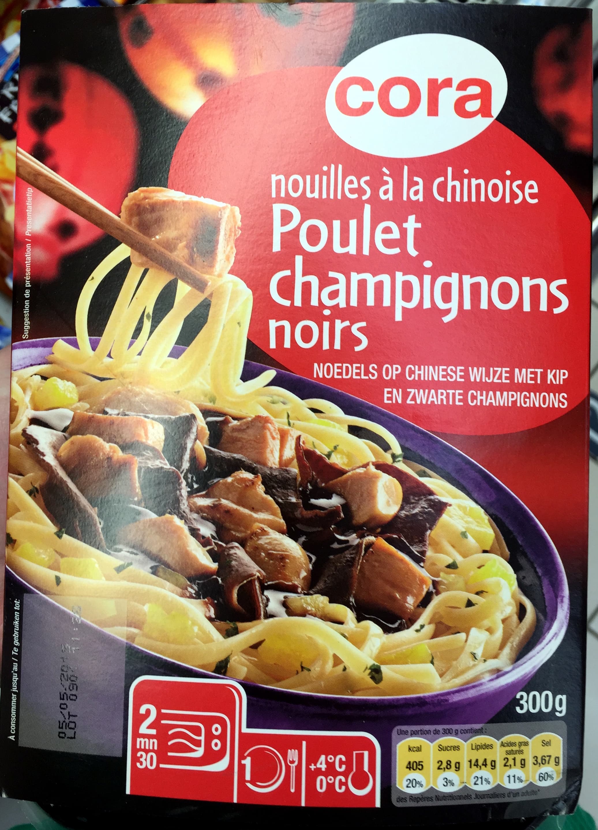 Cora Nouilles à la chinoise Poulet Champignons noirs packshot