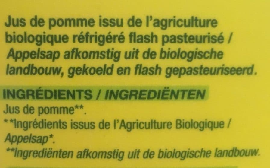 Nature bio Pur jus de pomme frais Bio packshot