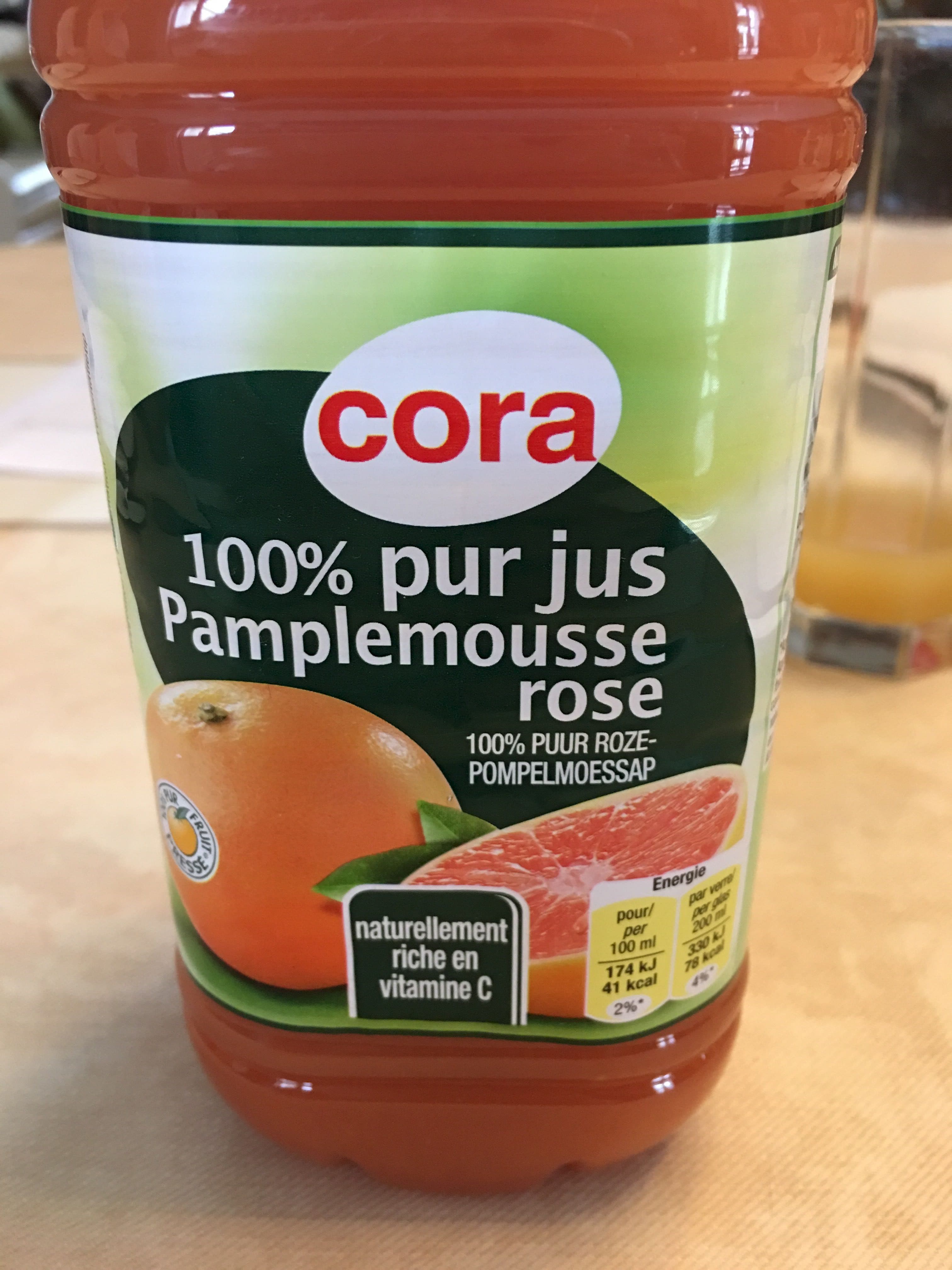 Cora 100% pur jus de pamplemousse rose packshot
