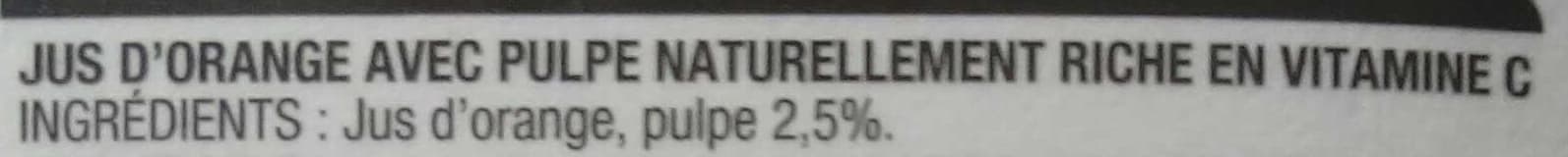 Cora 100 % pur jus orange Floride pressée avec pulpe packshot