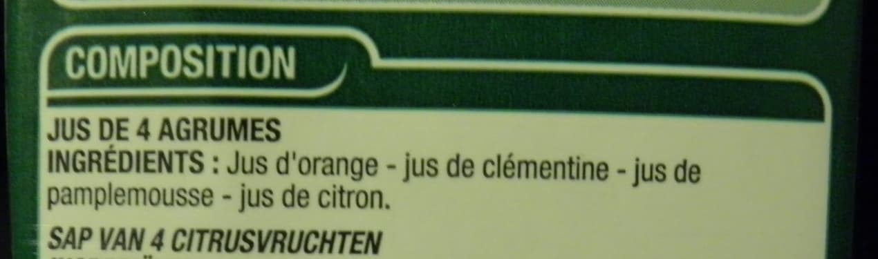 Cora 100 % pur jus 4 agrumes packshot
