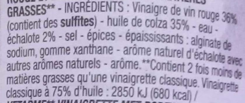 Cora Vinaigrette Vinaigre de vin rouge & échalotte packshot