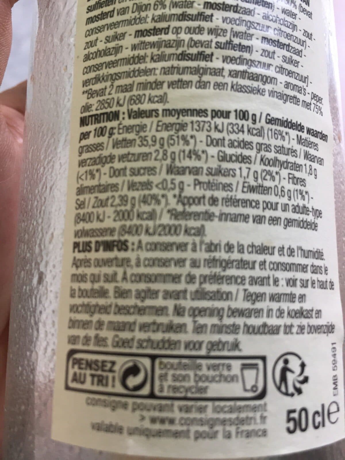 Cora Vinaigrette au vinaigre de cidre et moutarde, 50cl packshot