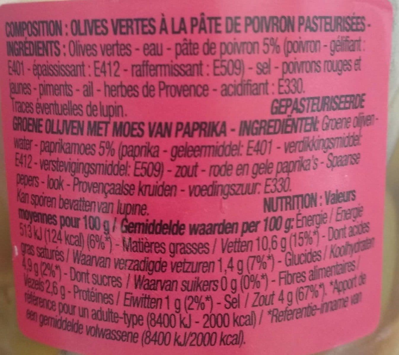 Cora Olives Vertes Farcies Aux Poivrons packshot