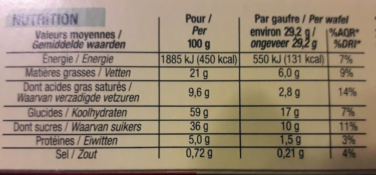 Nature bio 6 gaufres fourrées au miel packshot