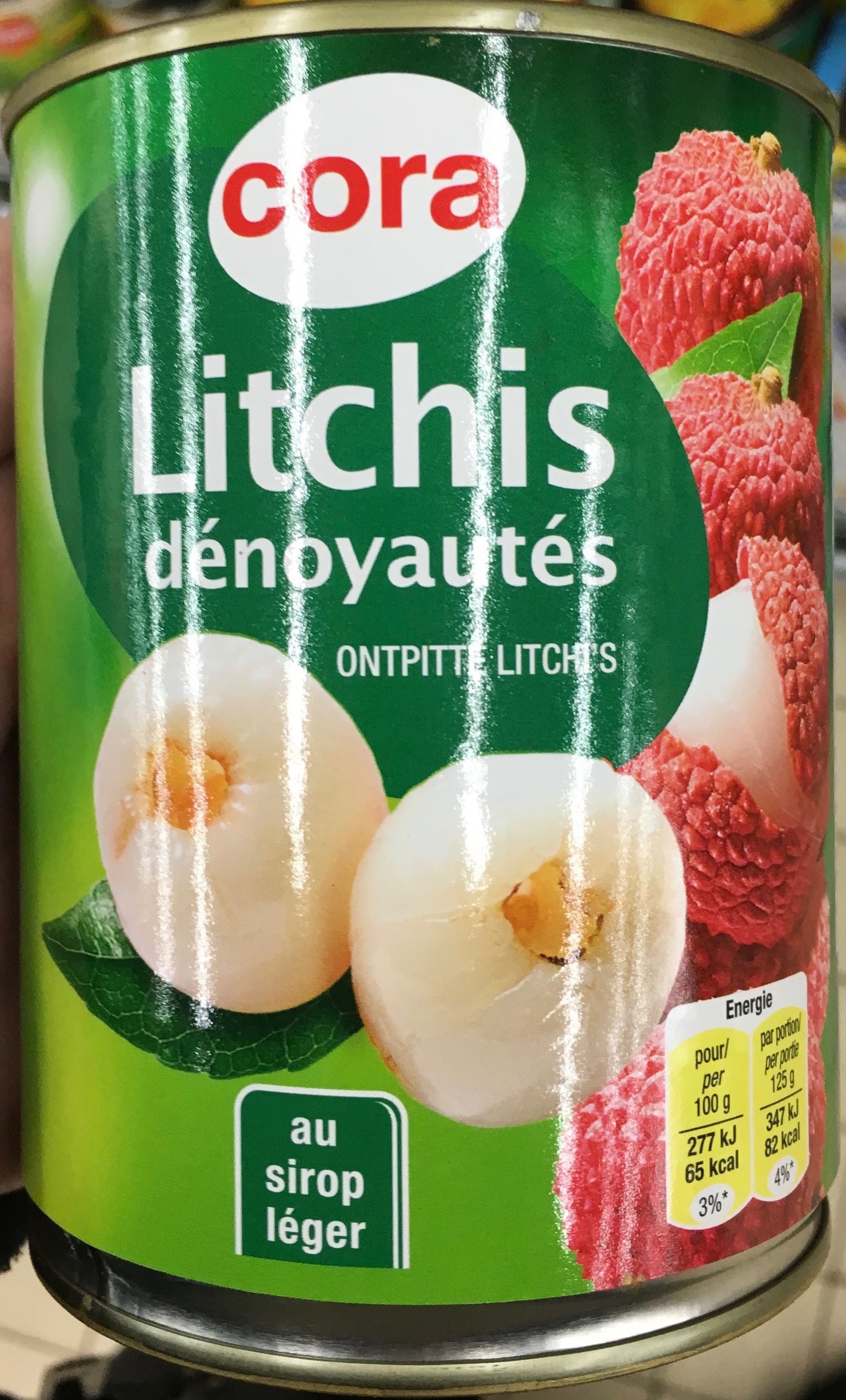 Cora Litchis dénoyautés au sirop léger packshot