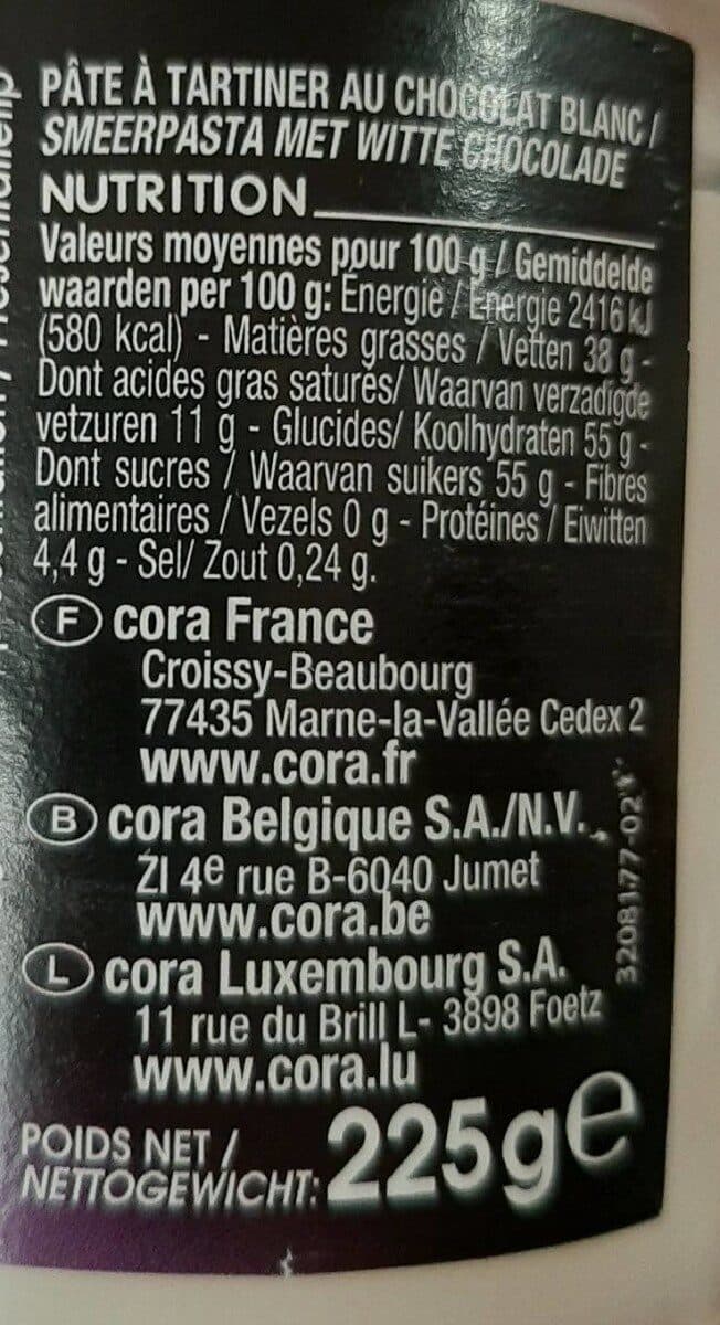 Cora Pate a tartiner chocolat blanc packshot