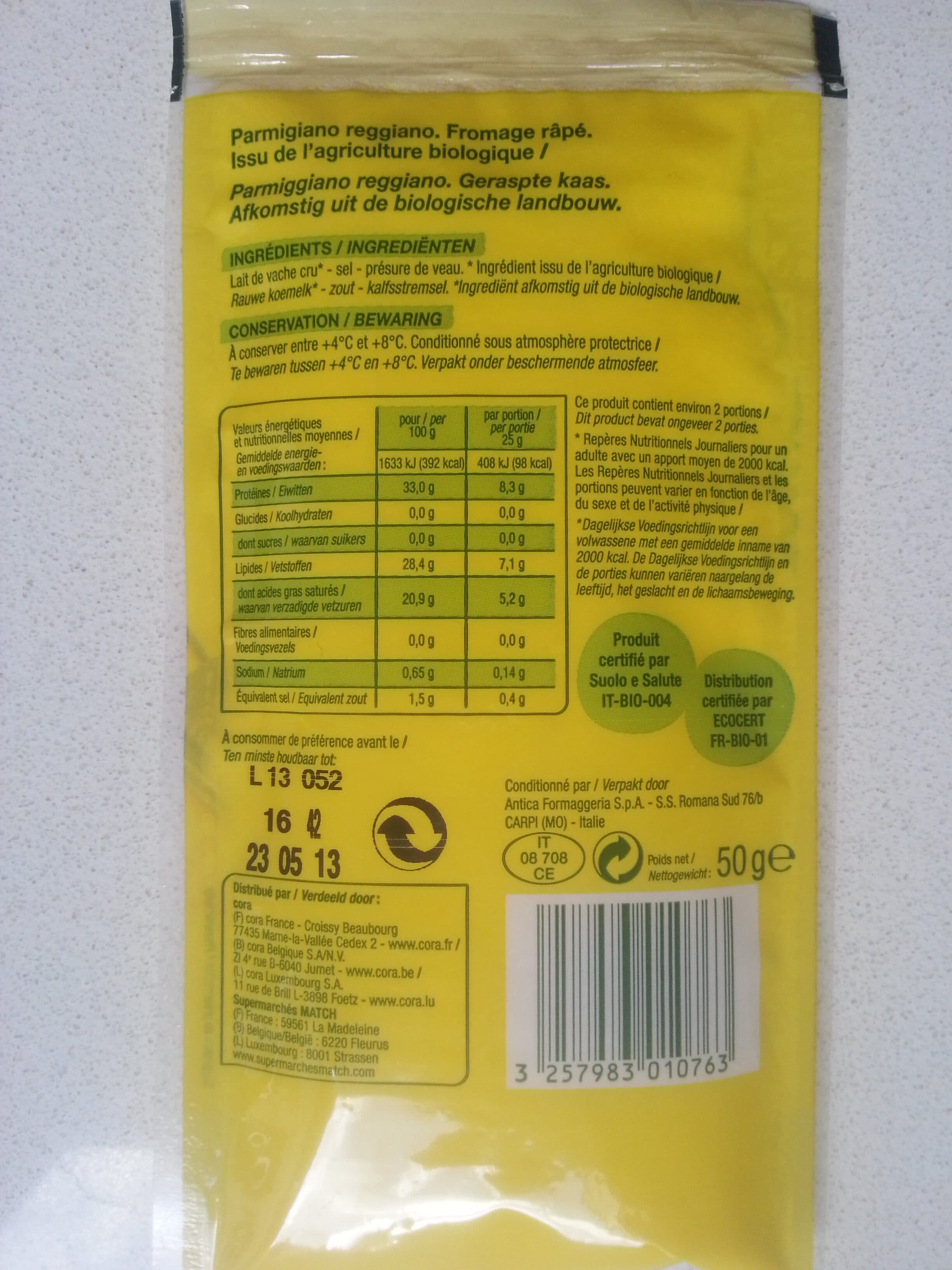 Nature Bio Fromage râpé packshot