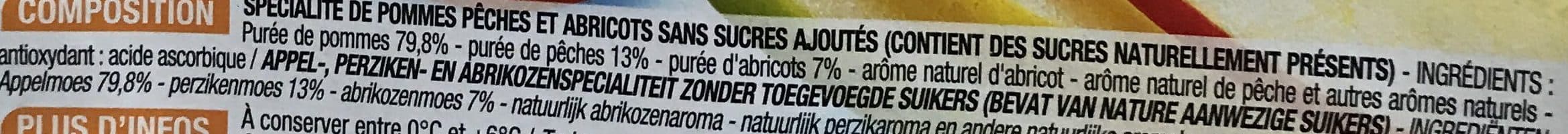 Cora Compotes Sans sucres ajoutés Pomme Pêche Abricot packshot