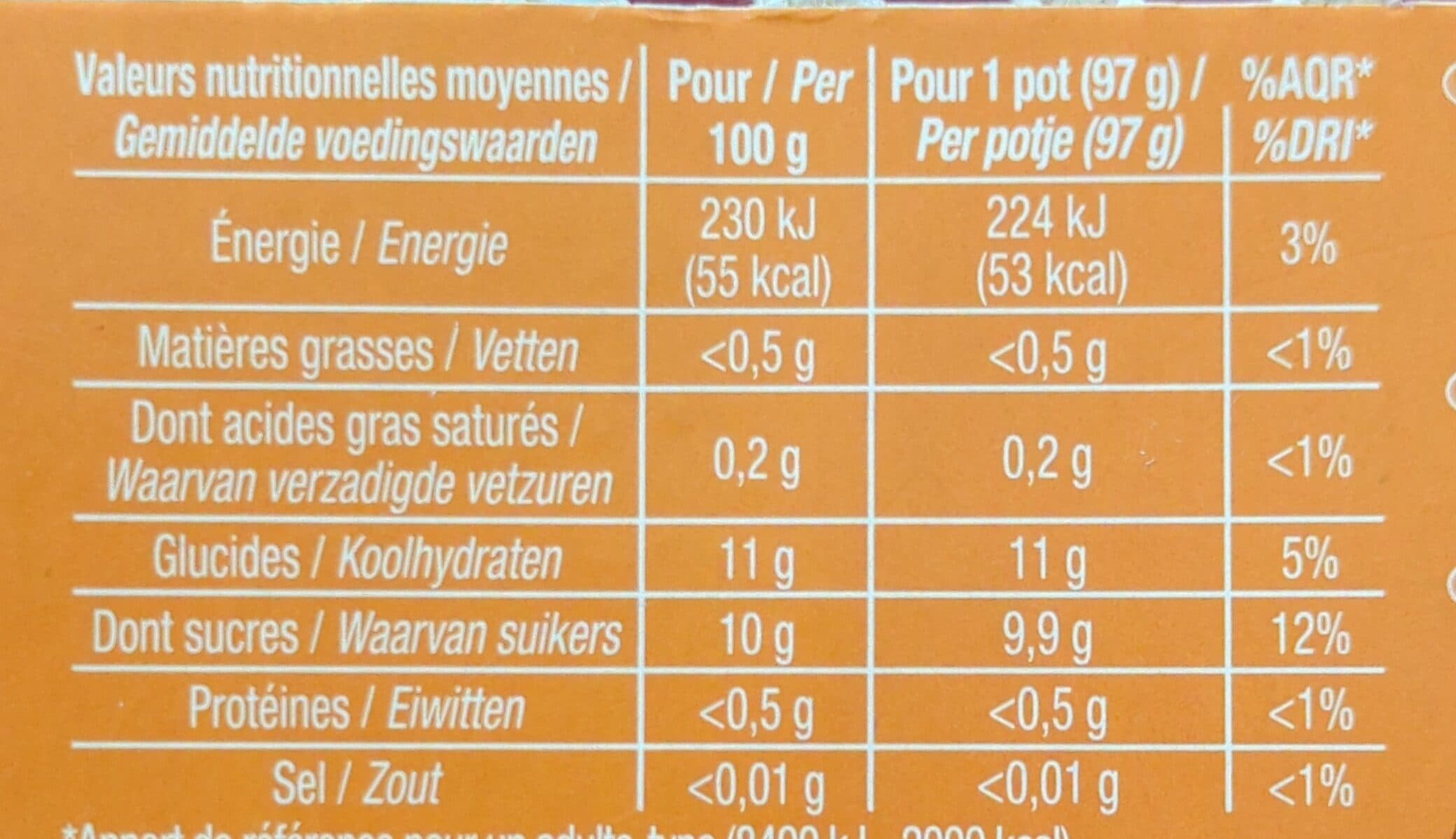Cora Compotes Sans sucres ajoutés Pomme Pêche Abricot packshot