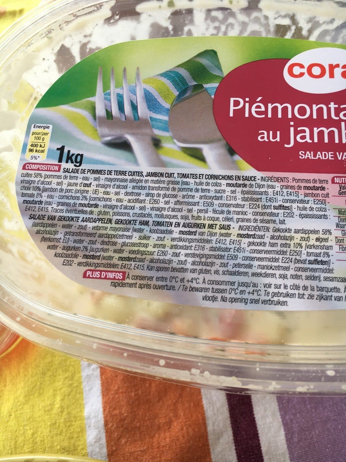 Cora Piémontaise au jambon packshot